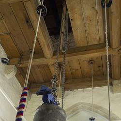 The bell arrives at the ringing platform. Photo: Nigel Francis
